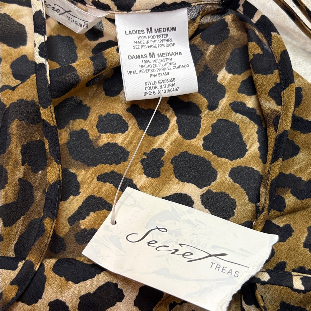 Vintage 90s/Y2K NWT Leopard Print Semi-Sheer Lace Cami and Pajama Pants Set❤️ - Picture 9 of 9